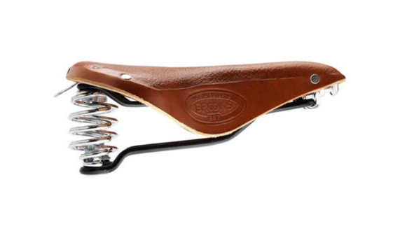Brooks England B67 Men's Bike Saddle (Honey/ Black Steel with Chrome Springs)