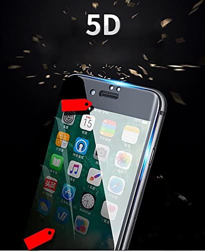 FULL COVERAGE BLACK EDGE TEMPERED GLASS FOR APPLE IPHONE 6 / 6S - Picture 3 of 6