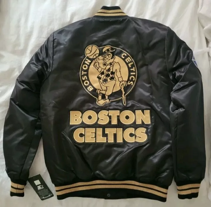 Boston Celtics Starter Jacket Black & Gold 75th Anniversary Edition NBA  Size XL