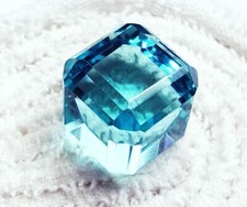 Trasparente Cubo Luce Acqua Colore Topazio 45 A 55 KT Certificato Loose Gemma