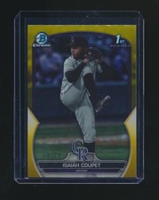 ISAIAH COUPET 2023 BOWMAN CHROME YELLOW REFRACTOR RC PARALLEL 28/75 #BDC-37