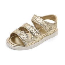US Kids Boys Girls Fashion Flat Sandals Buckle Decor Hook Loop Casual Sandals