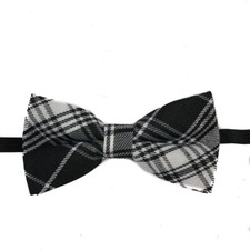 Tuxedo Unique Style Black/White Plaid Neckwear Adjustable Adult Men Bow Tie