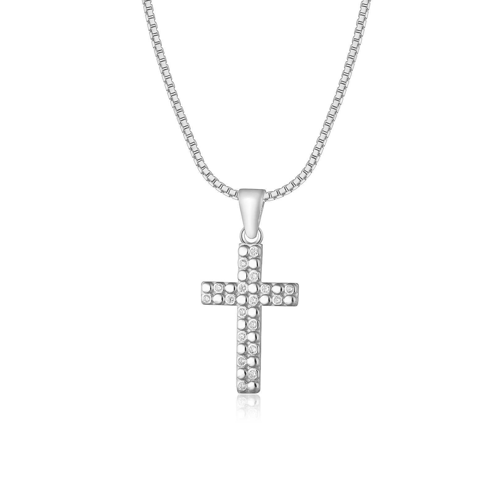 Kinder Kreuz Anhänger zur Taufe Kommunion Firmung mit Kette Silber 925