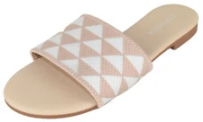 Top Moda Women Flip Flops Patterned Sandals Casual Slide Slippers ONO Beige Nude