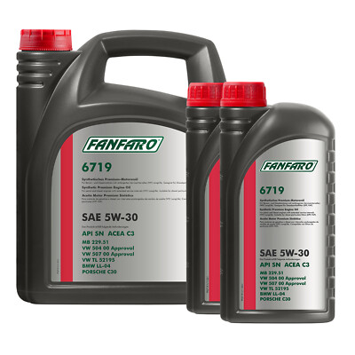 5+2x1 Liter FANFARO 6719 5W-30 Motoröl VW 504.00, 507.00