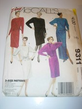 WOMENS UNCUT MCCALLS 9311 SEWING PATTERN MOTHER OF THE BRIDE DRESS SIZE 12-16