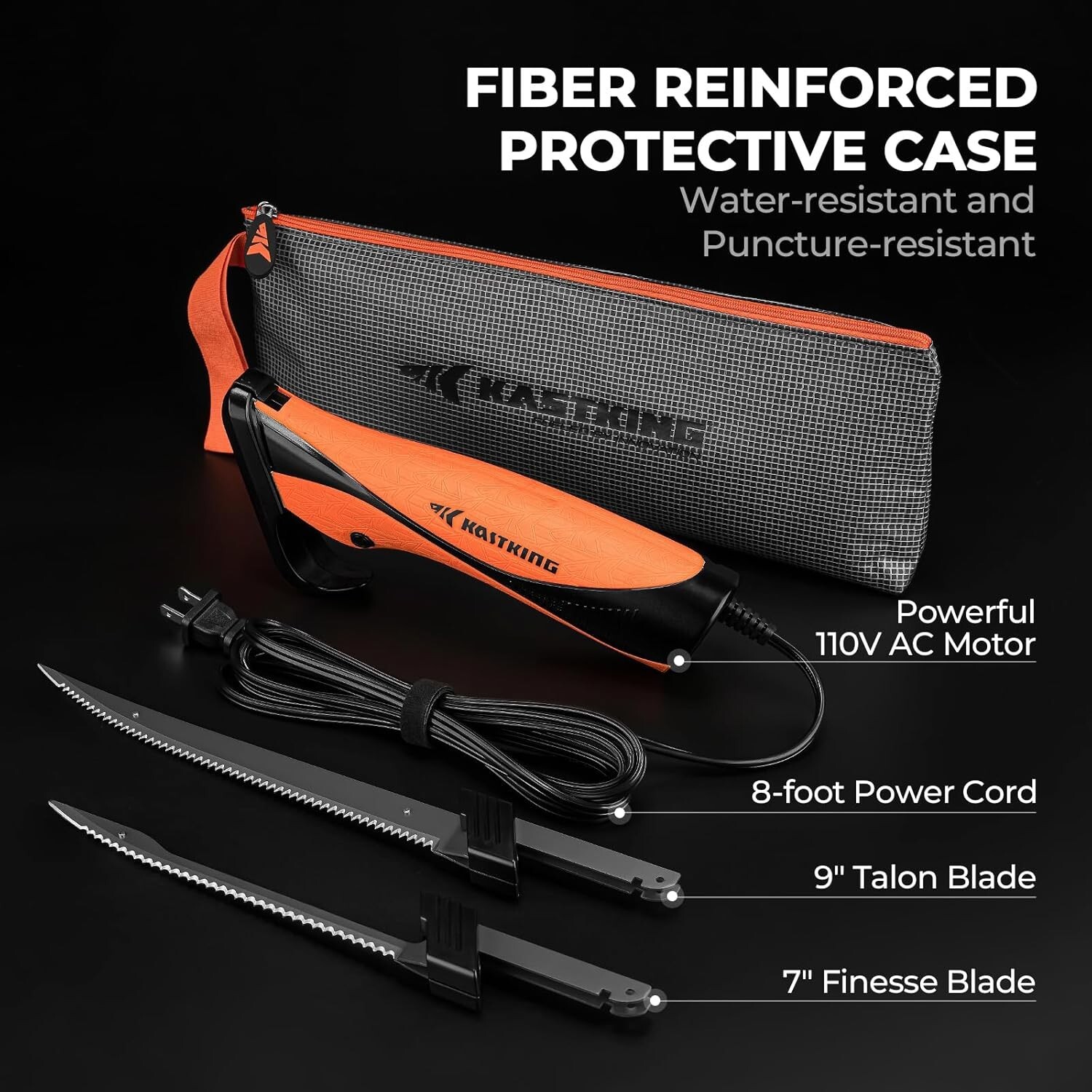 Electric Fillet Knife 110v Stainless Steel Blades for Fishing Outdoors