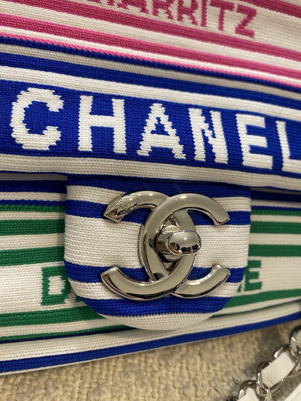 Chanel Flap Bag Medium Jersey Deauville image 10