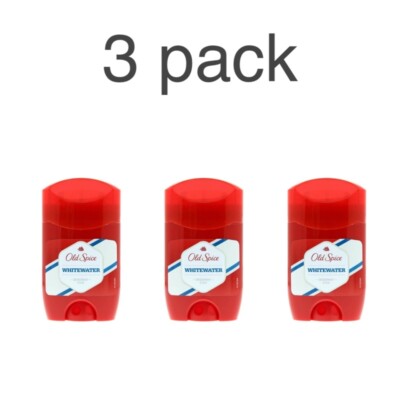 3 x  OLD SPICE WHITE WATER deodorant stick for men 1.7 fl.oz / 50 ml
