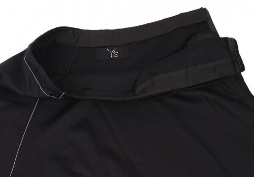 Y's White Stitch Asymmetry Dropped Crotch Pants Size 2(K-133097) - Picture 6 of 12
