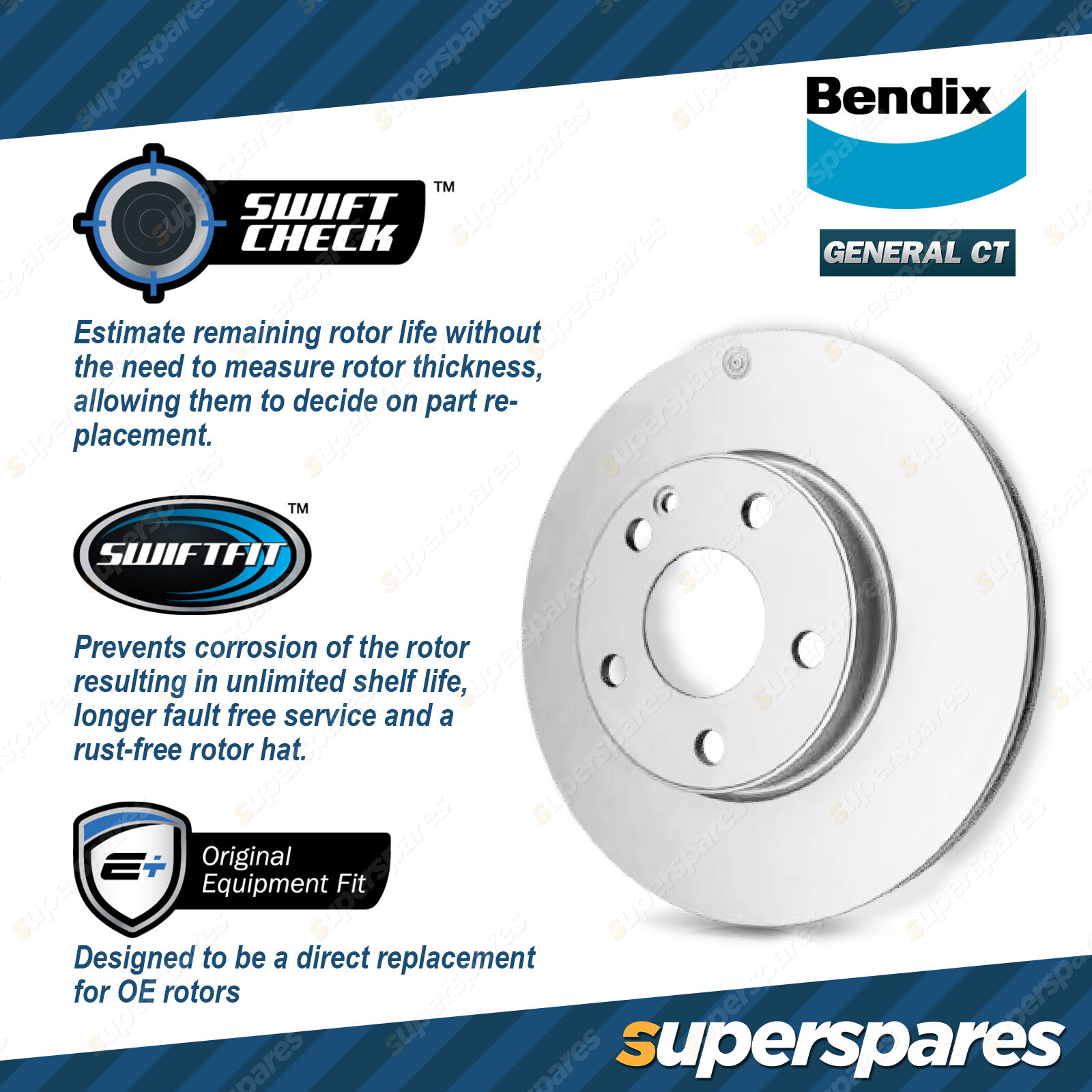 2x Bendix Rear General CT Disc Brake Rotors for Kia Sorento XM 2.2L 2
