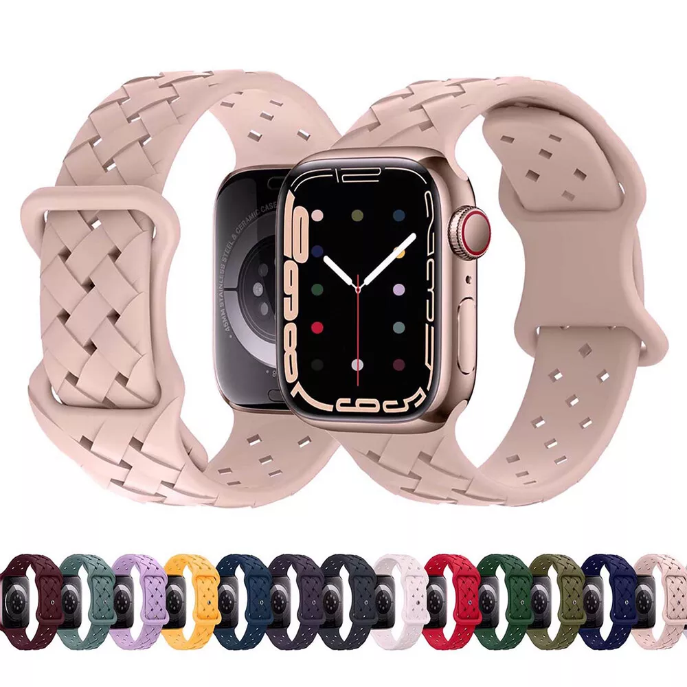 Sport Braided Silicone Strap For Apple Watch Band 49 38mm iwatch 7
