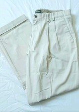 Vintage Dockers Pants Men 36x32 Relaxed Fit Premium Khaki Pleated Front Non Iron