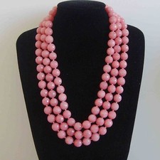 8mm-10mm Faceted Pink Morganite Gemstone Beads Necklace 18-48''