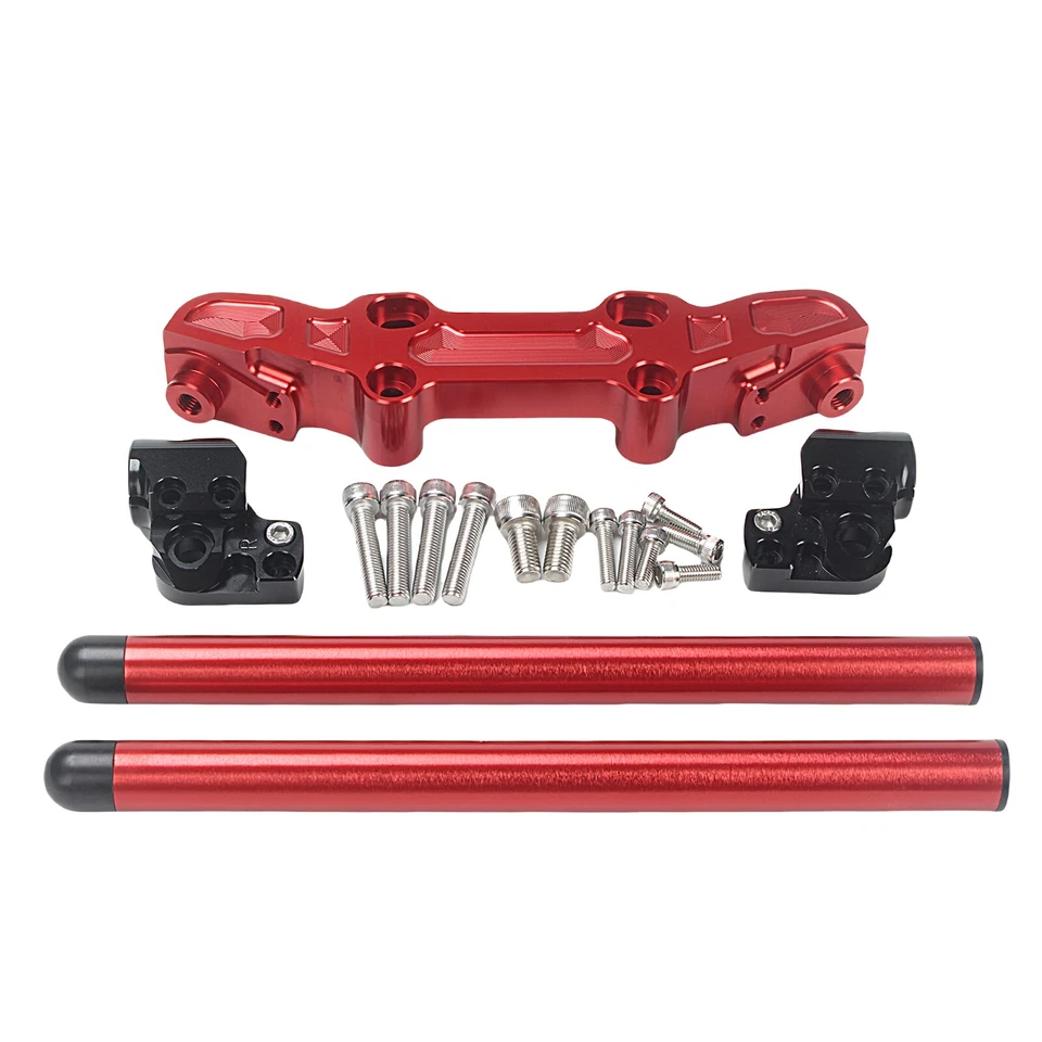 For Kawasaki Ninja 650R ER6F 06-16 CLIPON ADAPTER PLATE & Handlebar Kit CNC Red Foto 2 de 4