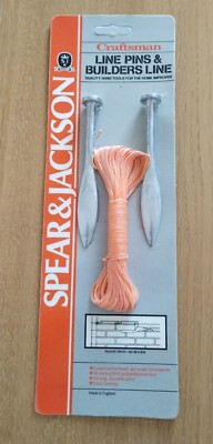 ACHT SÄTZE SPEAR & JACKSON Line Pins & Builders Line. MADE IN ENGLAND.