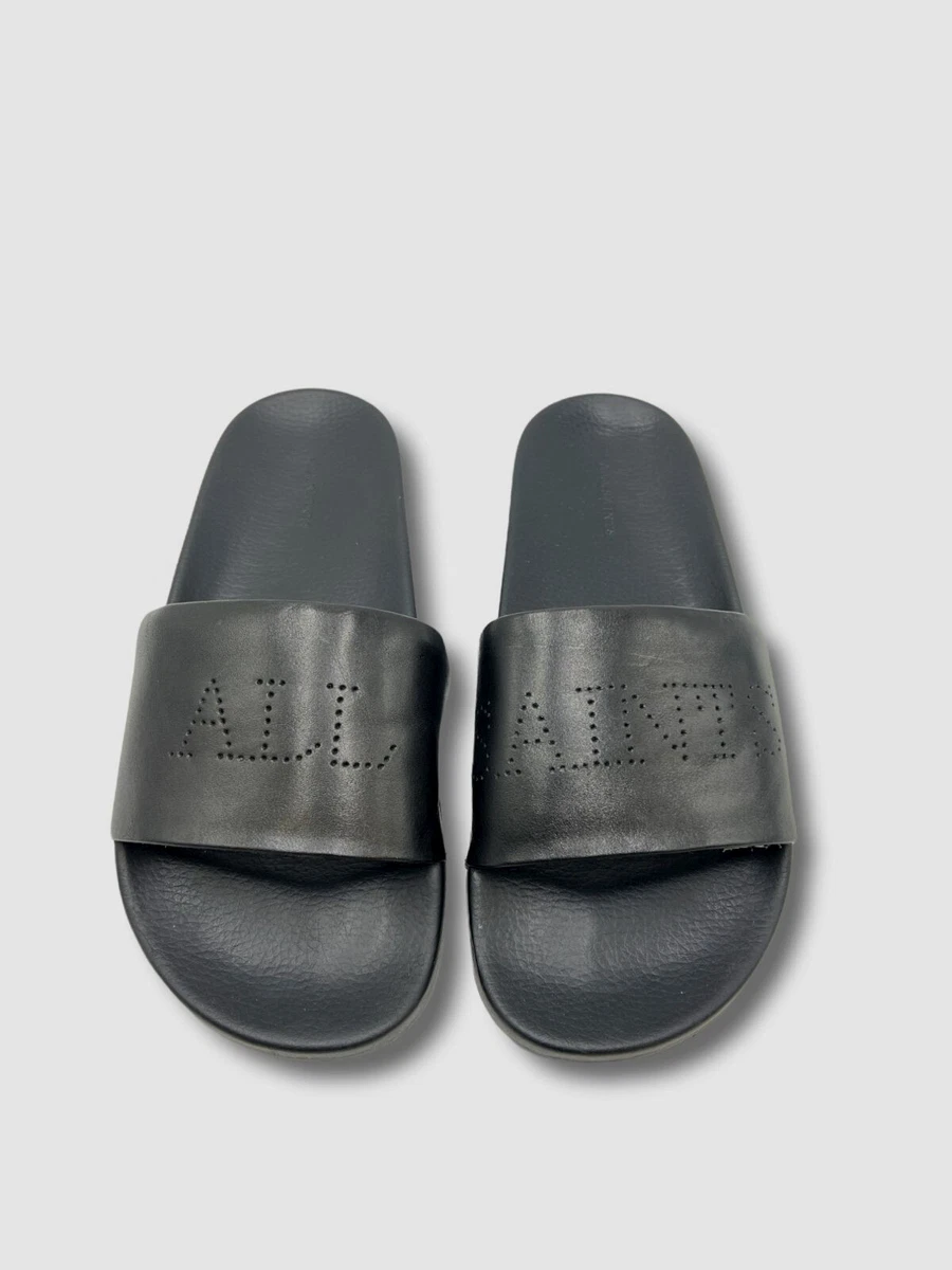 98 AllSaints Women s Black Karli Leather Slide Sandal Size US 9 M