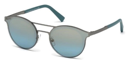 Authentische Ermenegildo Zegna EZ0085 09X Sonnenbrille grau mit blau 60 mm (75-18)