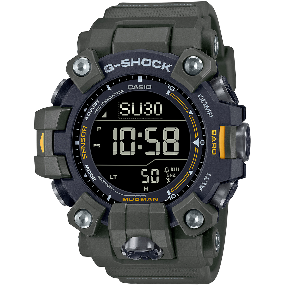 Pre-owned Casio G-shock Mudman Gw-9500-3jf Master Of Land Radio Solar Watch Khaki 52.7mm