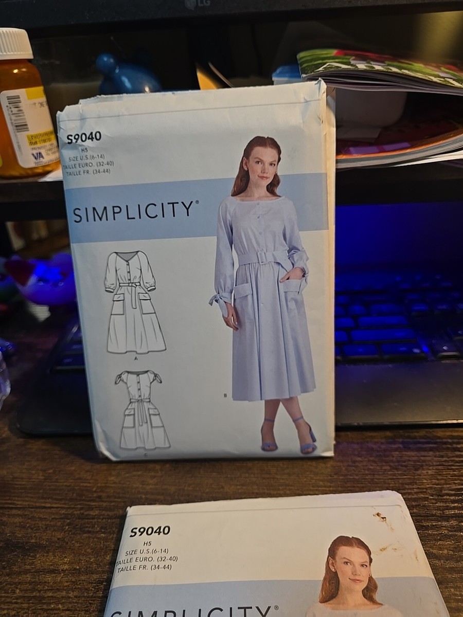 NEW LP Simplicity Pattern S9040 Sz 6-14 Belted A-Line Skirted Dresses Uncut