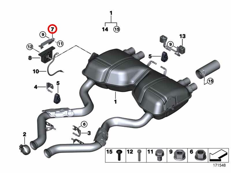 BMW M3 E92 Rear Exhaust System Rubber Mounting Support 18207839657 