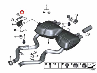 BMW M3 E92 Rear Exhaust System Rubber Mounting Support 18207839657 