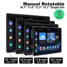 For Universal 1 DIN Rotating Screen Android Carplay GPS Navigation Head Unit DSP