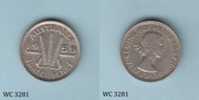 Australia 3 Three Pence 1959 (Elizabeth II) Silver Coin C