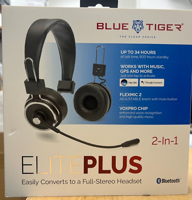 Blue Tiger Elite Plus Black Over the Ear Headset - 17-130395 for