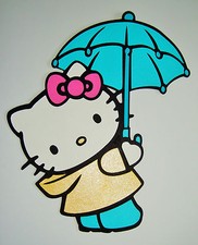 Hello Kitty With Umbrella Die Cut Paper Scrapbook Embellishment