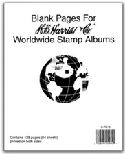 HE Harris Blank Pages Worldwide Stamp Album Pages 64 Sheets New