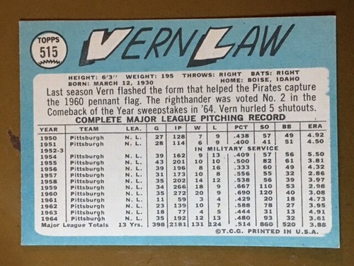 1965 Topps Baseball Singoli - Scegli la tua carta -- 371-598 -- numeri alti - Foto 251 di 357