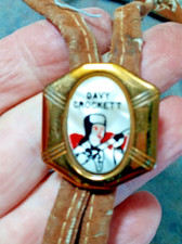 Vtg Davy Crockett bolo tie western 1950's cowboy indian