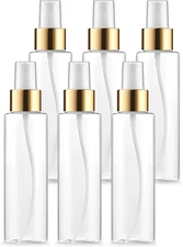 Fine Mist Spray Bottle 4-Ounce Crystal-Clear and Firm Bpa-Free Gold Misting Cap