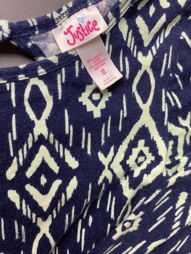 Justice Girls Dress Navy Blue with Mint Green Design Size 8 jl - Picture 2 of 2