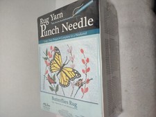 Colorful Vintage Retro Boho Butterflies Latch Hook RugLarge 27 x20 in
