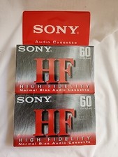 2 Sony HF Hi-Fi Recording Type I Normal Bias Blank Cassette Tapes 60 Min. NEW