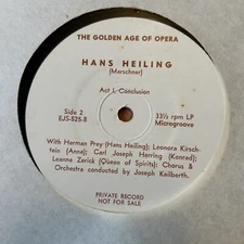 HANS HEILING EJS 525 THE GOLDEN AGE OF OPERA PRIVATE RARE VTG #21