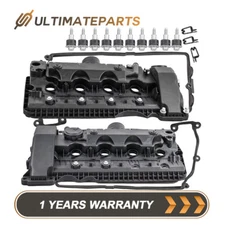 Pair Engine Valve Cover w/Gasket For BMW 545i 550i 645Ci 650i 745i 745Li 750i X5