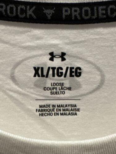 New! Mens Under Armour Project Rock Fade Short Sleeve Shirt Ivory XL 1378906-130 - Picture 3 of 8