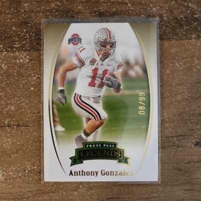 2007 Press Pass Legends Gold #G-44 Anthony Gonzalez Ohio State Buckeyes /99