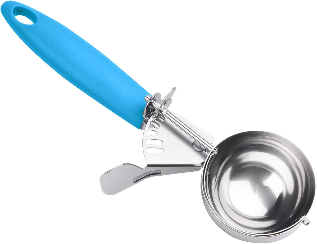Portion Scoop, #12/3.25 OZ Disher Scoop, Ice Cream Scoop, Blue