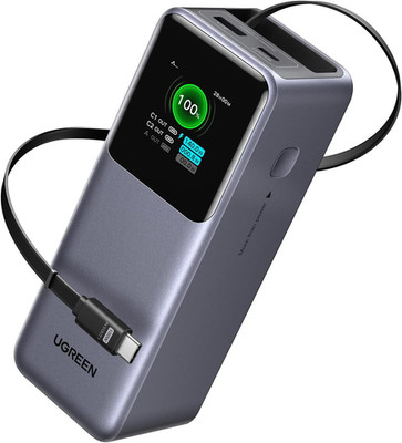 UGREEN Nexode Power Bank 20000Mah, 165W Schnellladen, 65Cm Einziehbares Kabel, K