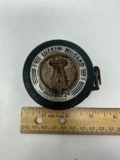 Cinta métrica de acero vintage Lufkin Ni-Clad 25 pies 25' Lufkin Rule Co verde C0
