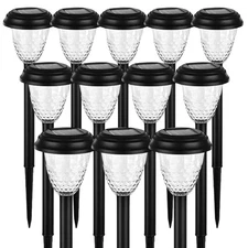 12 Pack Solar Pathway Lights Outdoor Waterproof Sidewalk Lights Yard Garden NEW