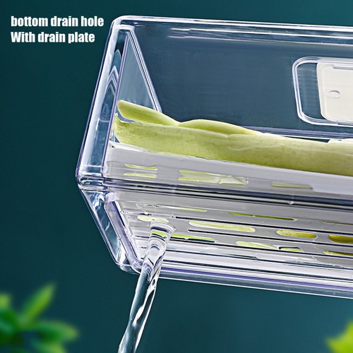 (11x20x30cm)Refrigerator Storage Box Holder With Draining Plate Fruit US - Picture 22 of 24