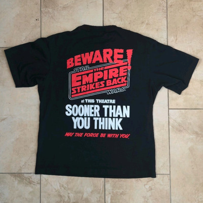 Vintage UNIQLO UT Star Wars Empire Strikes Back Black T-Shirt Medium