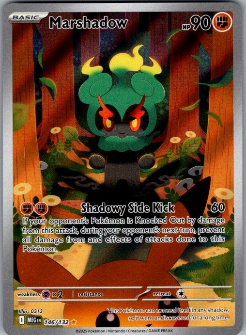 MEGA EVOLUTION MARSHADOW 146/132 IR POKEMON HOLO NM