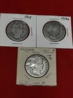 3) Barber Half Dollars 90% Silver , 1906d, 1911, And 1912.
